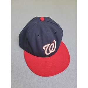 New Era Nationals Washington MLB Hat‎ 6 7/8 59Fifty Blue Red Baseball